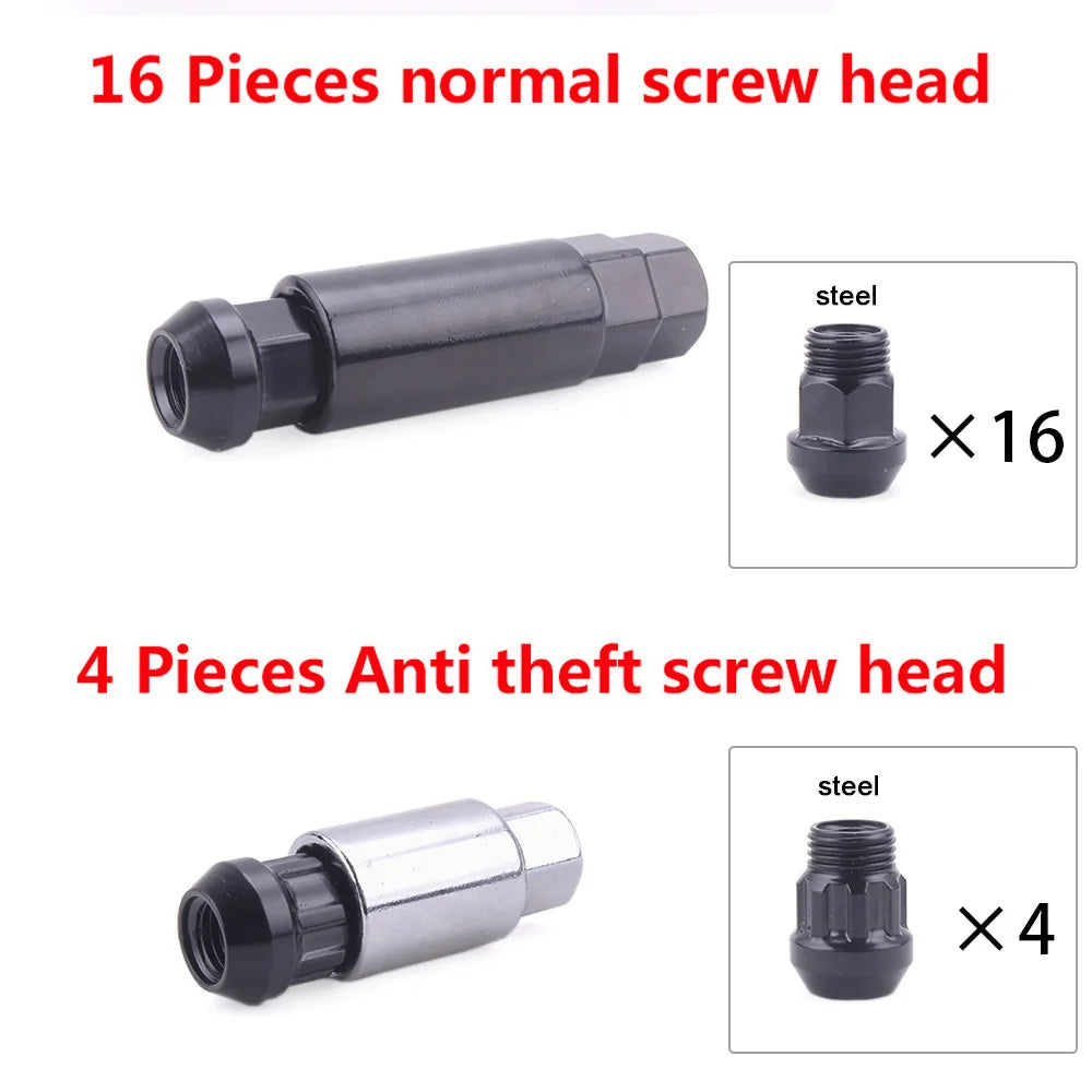 RAYS Racing Composite Nuts Anti Theft Steel Head Alloy Aluminum Lock Wheel Lug Nut Bolt With Spikes M12*1.25 M12*1.5